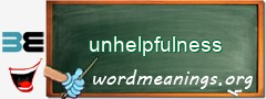 WordMeaning blackboard for unhelpfulness